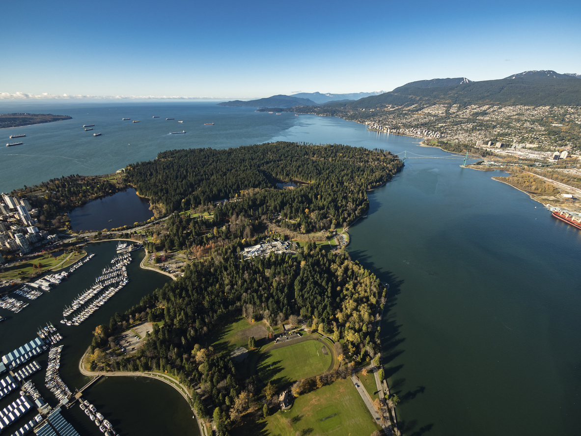 Aerial view of Stanley Park