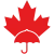 A red canadian maple leaf on a black background.